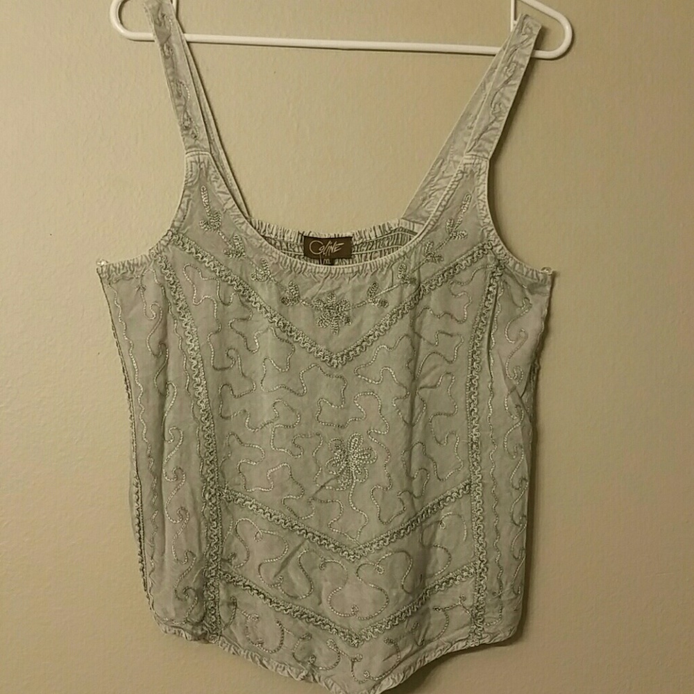 Coline NWT L/XL womens sage green crop top